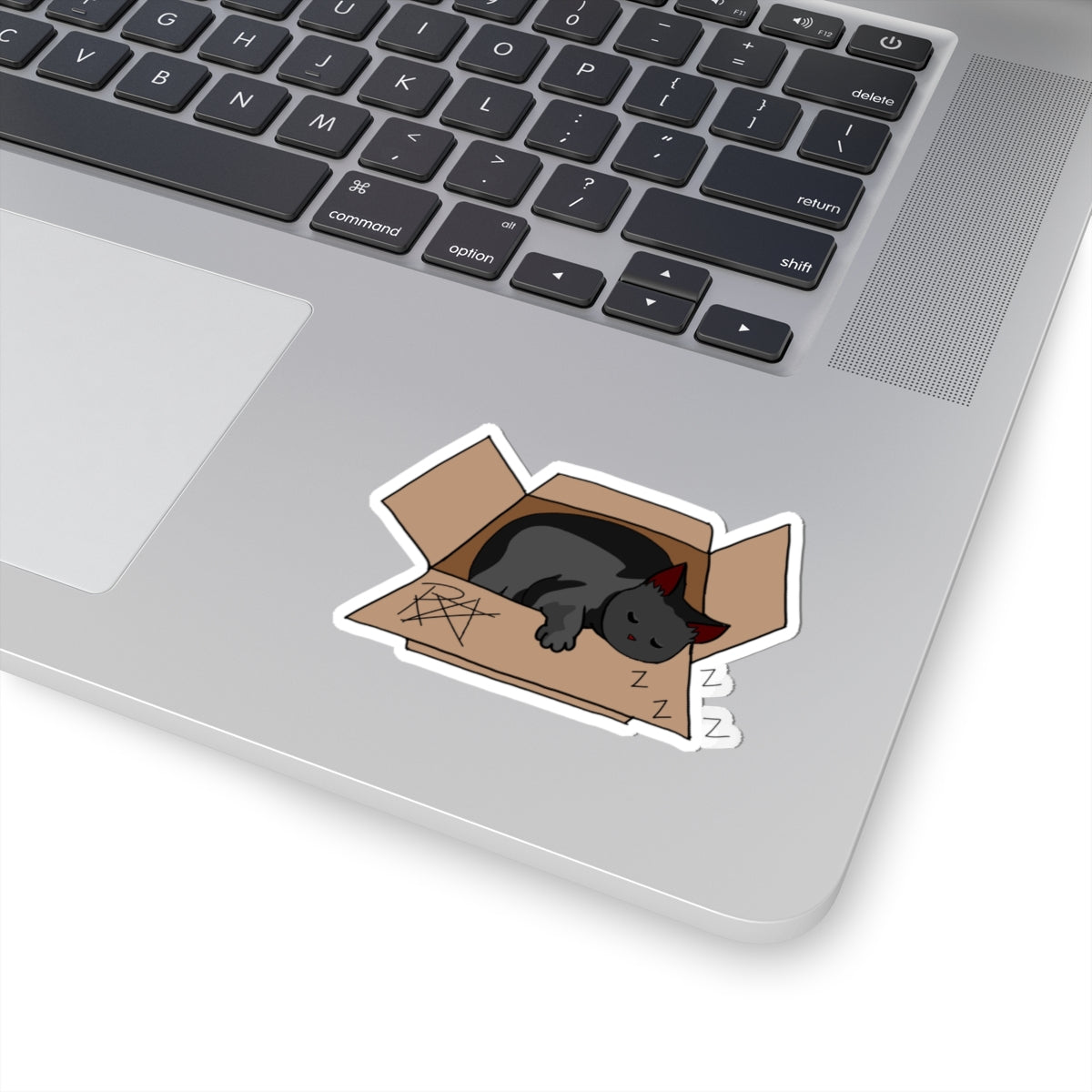 retz black cat kisscut sticker