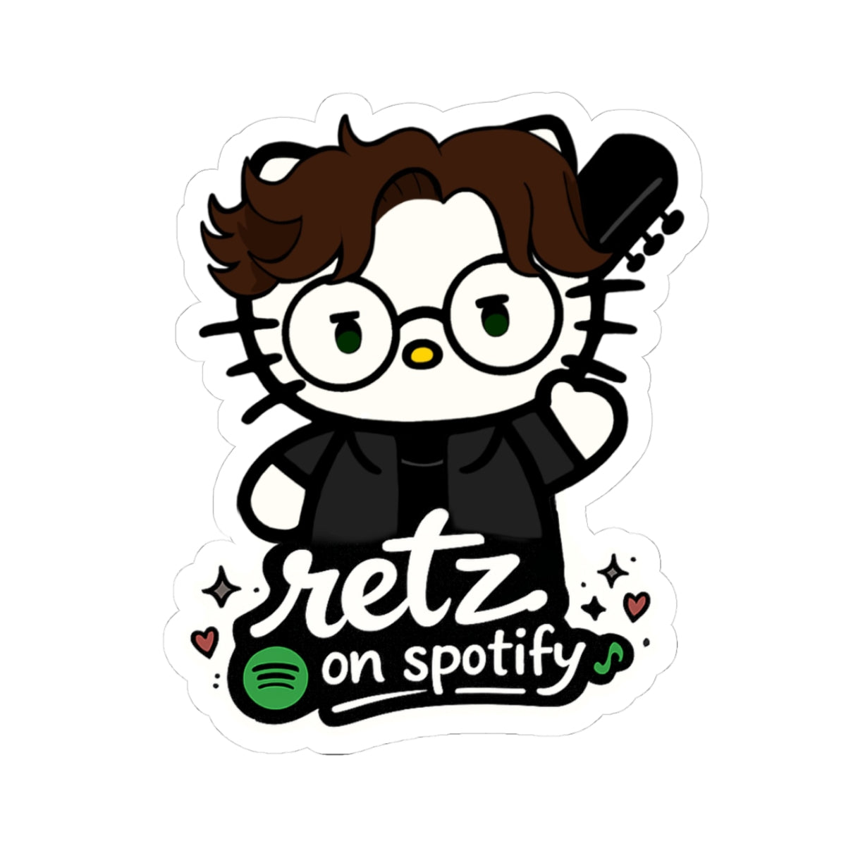 retz kitty spotify kisscut sticker